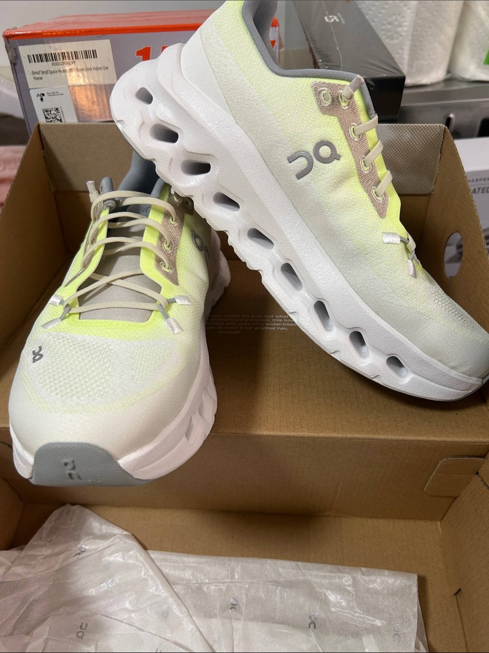 On Cloudnova Lightweight Running Sneakers in Pale Yellow & White